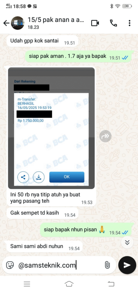 testimoni sams teknik